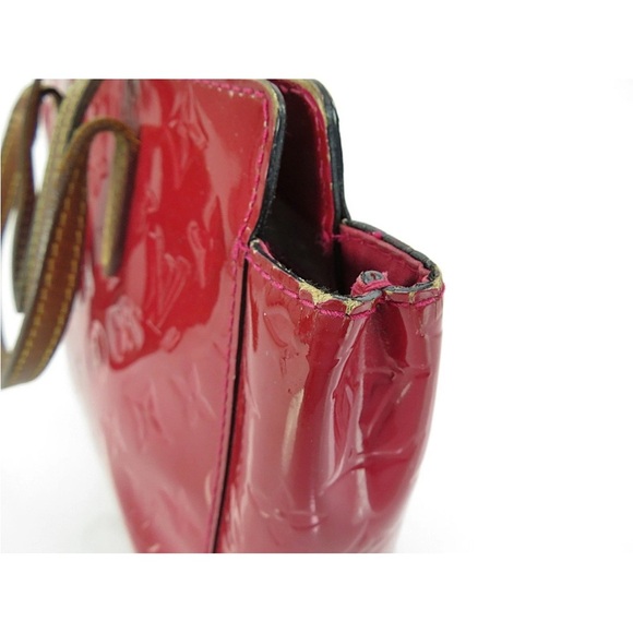 Louis Vuitton Glossy Red Tote with Brown Handles - Picture 7 of 14